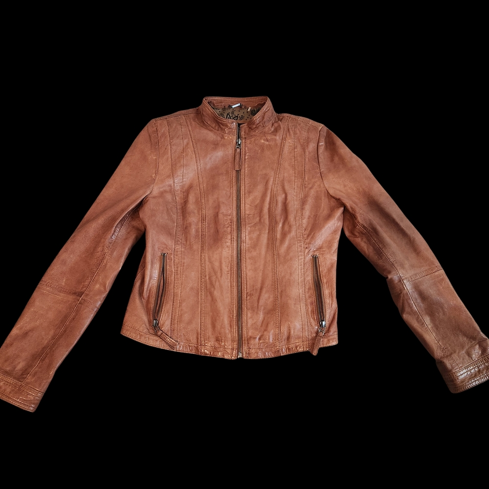 Black Rivet Women's Tan Leather Jacket